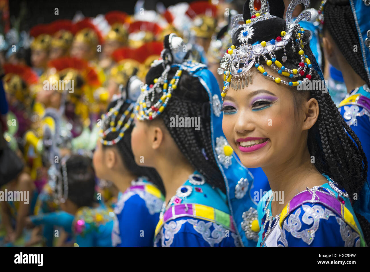 Hmong amerikanischer Neujahrsfest, Hmong ethnischen Traditionen und Kultur zu feiern. St. Paul, Minnesota State Fair Grounds. Stockfoto