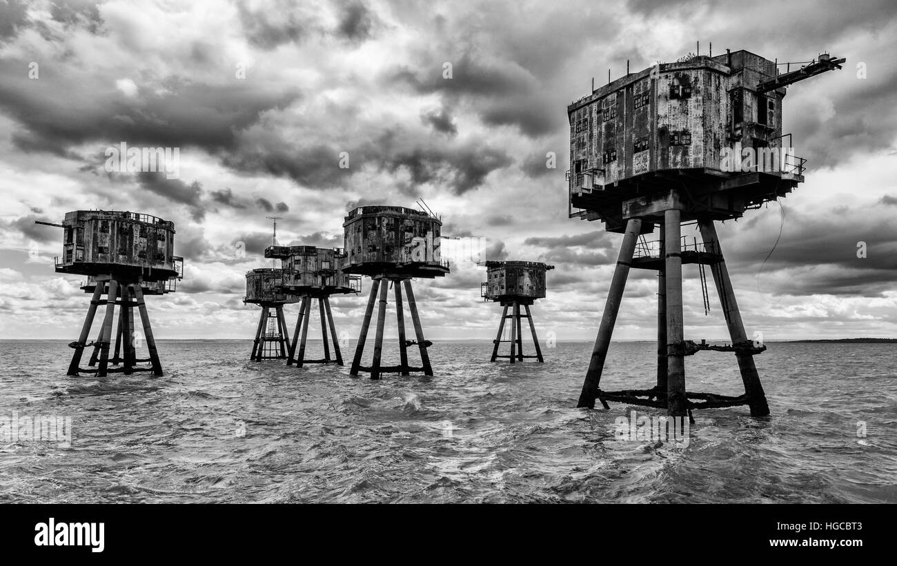 Maunsell Forts in der Themsemündung Stockfoto