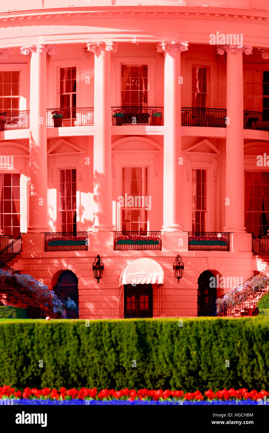 Weißen Haus Washington DC. Rote republikanische weiße Haus. Stockfoto