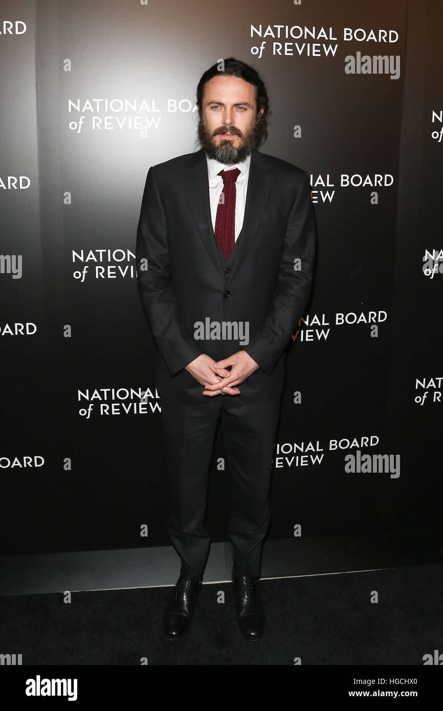 NEW YORK-JAN 4: Schauspieler Casey Affleck besucht der National Board of Review Gala im Cipriani Wall Street in New York am 4. Januar 2017. Stockfoto