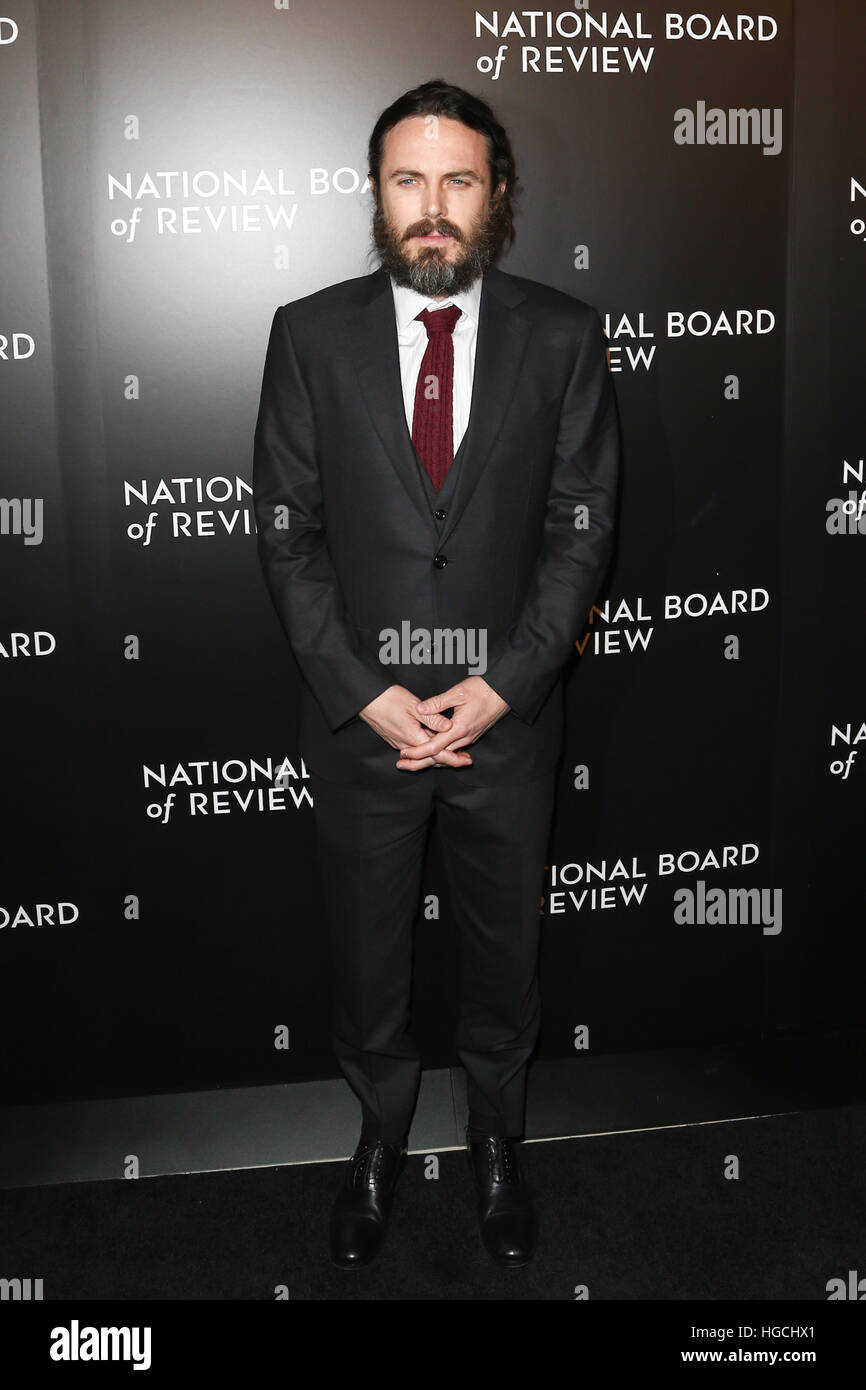 NEW YORK-JAN 4: Schauspieler Casey Affleck besucht der National Board of Review Gala im Cipriani Wall Street in New York am 4. Januar 2017. Stockfoto