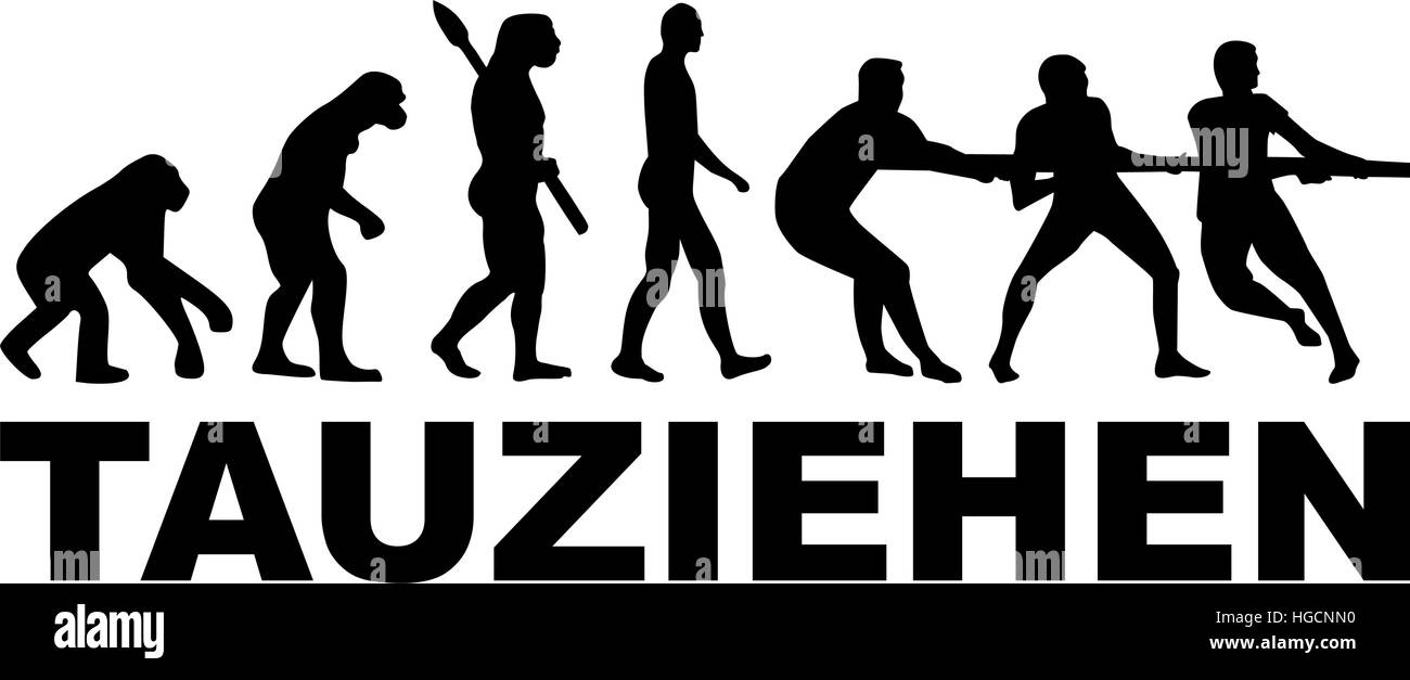 Tauziehen-Evolution - Deutsch Stock Vektor