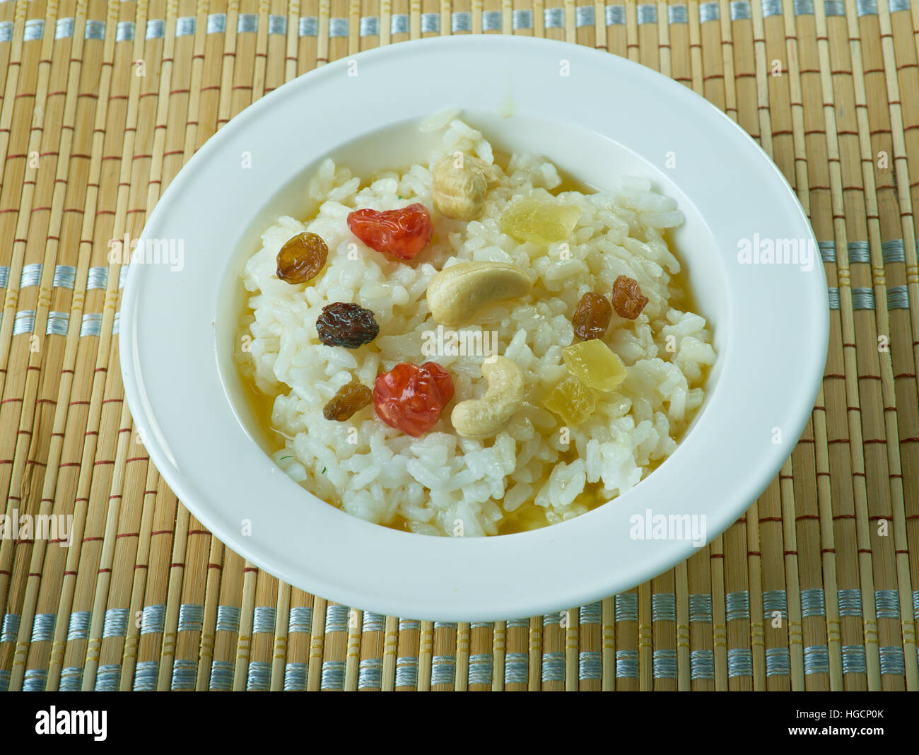 Chakara Pongali Reis-süße Pongal Reis aus Südindien Stockfoto