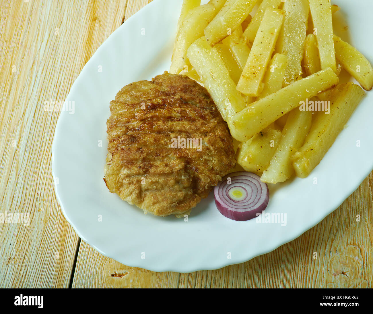 König Rib Essen häufig im Fish &amp; Chips-Läden in Schottland und Nordengland. Stockfoto