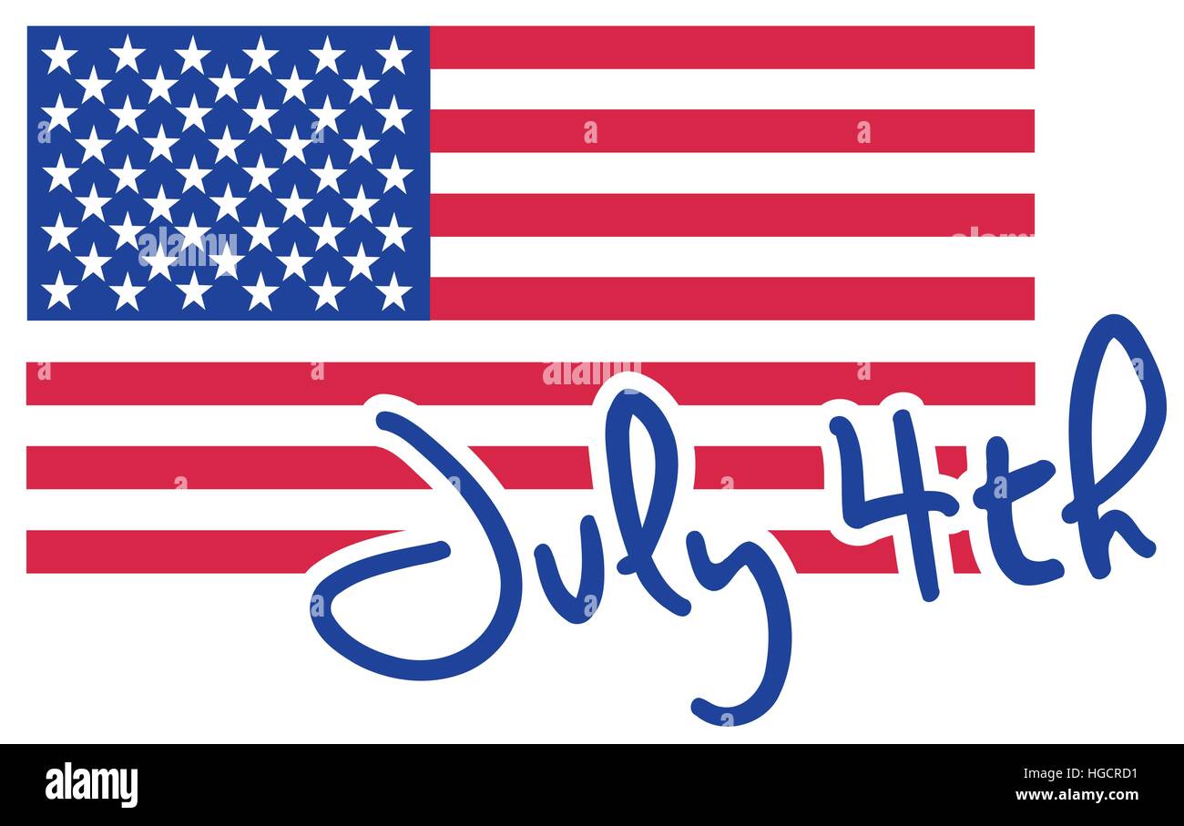 4. Juli mit USA-Flagge Stock Vektor