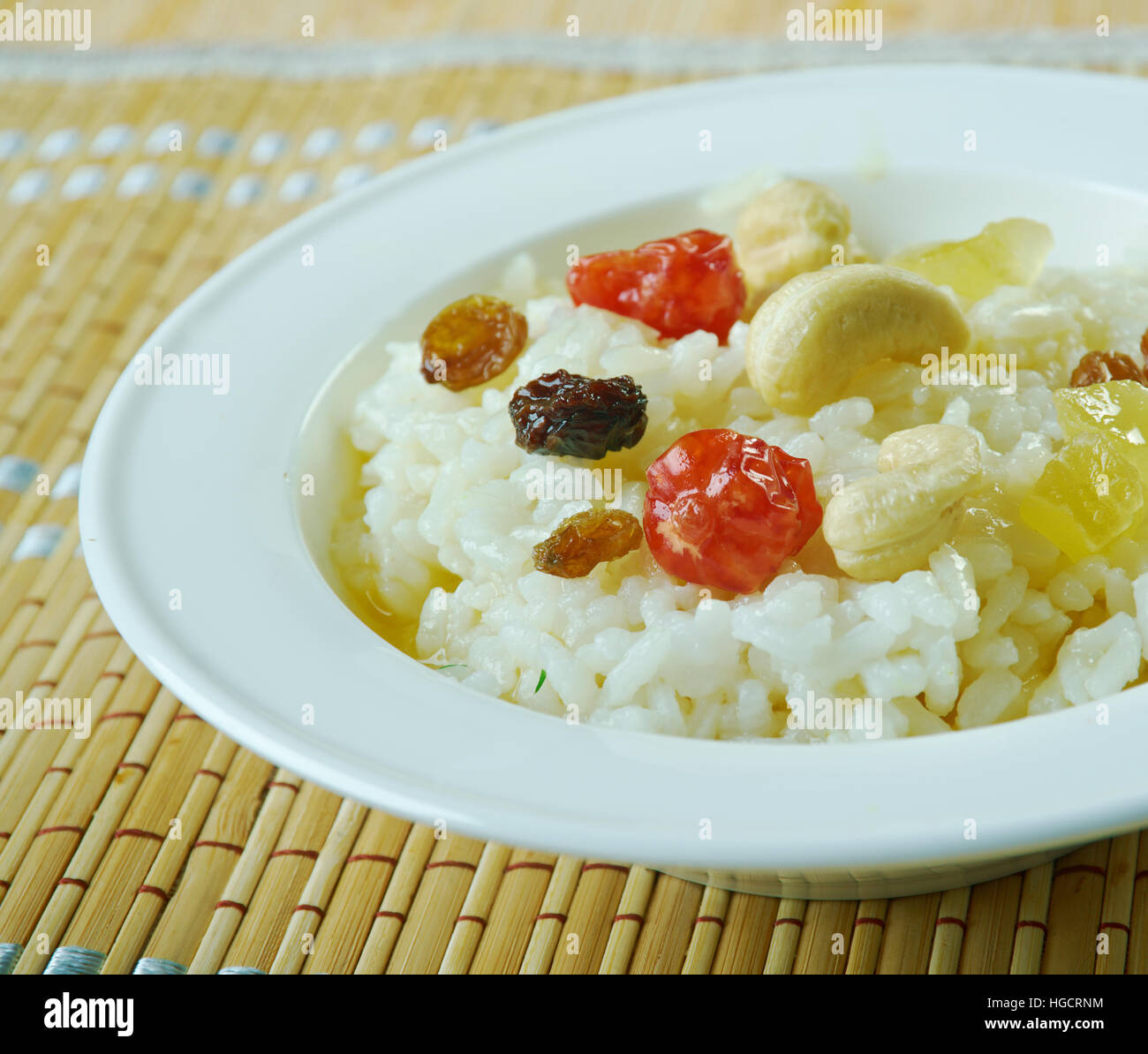 Chakara Pongali Reis-süße Pongal Reis aus Südindien Stockfoto