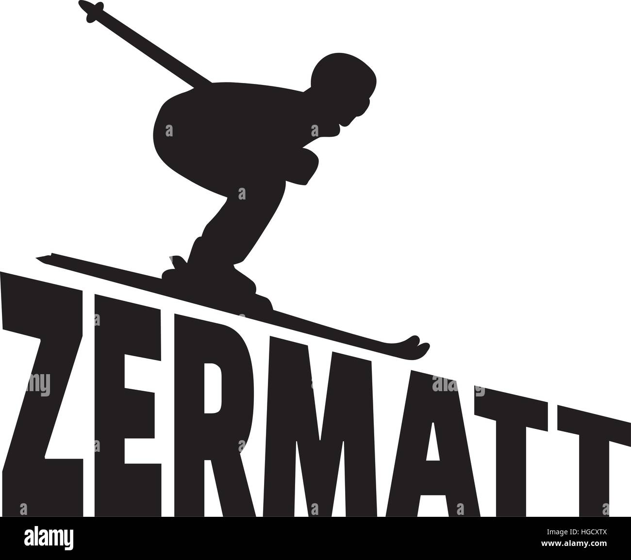 Zermatt-Skifahren Stock Vektor