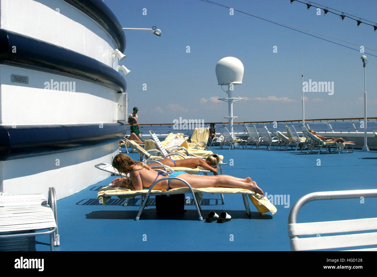Entspannen auf einem Kreuzfahrtschiff Stockfoto
