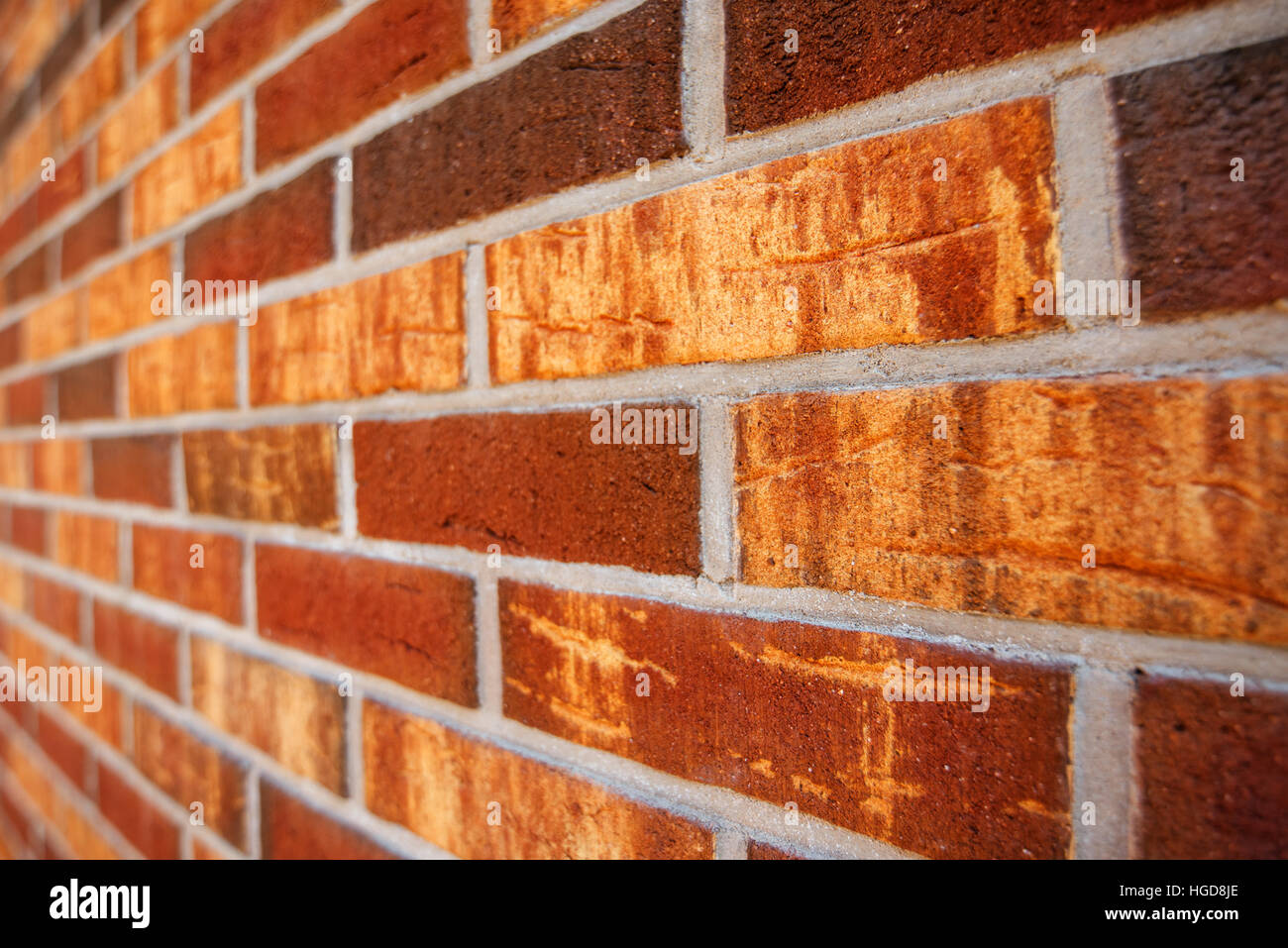 Schöne rustikale Mauerwerk in Perspektive, Wand Ziegel Detail mit geringen Schärfentiefe Stockfoto