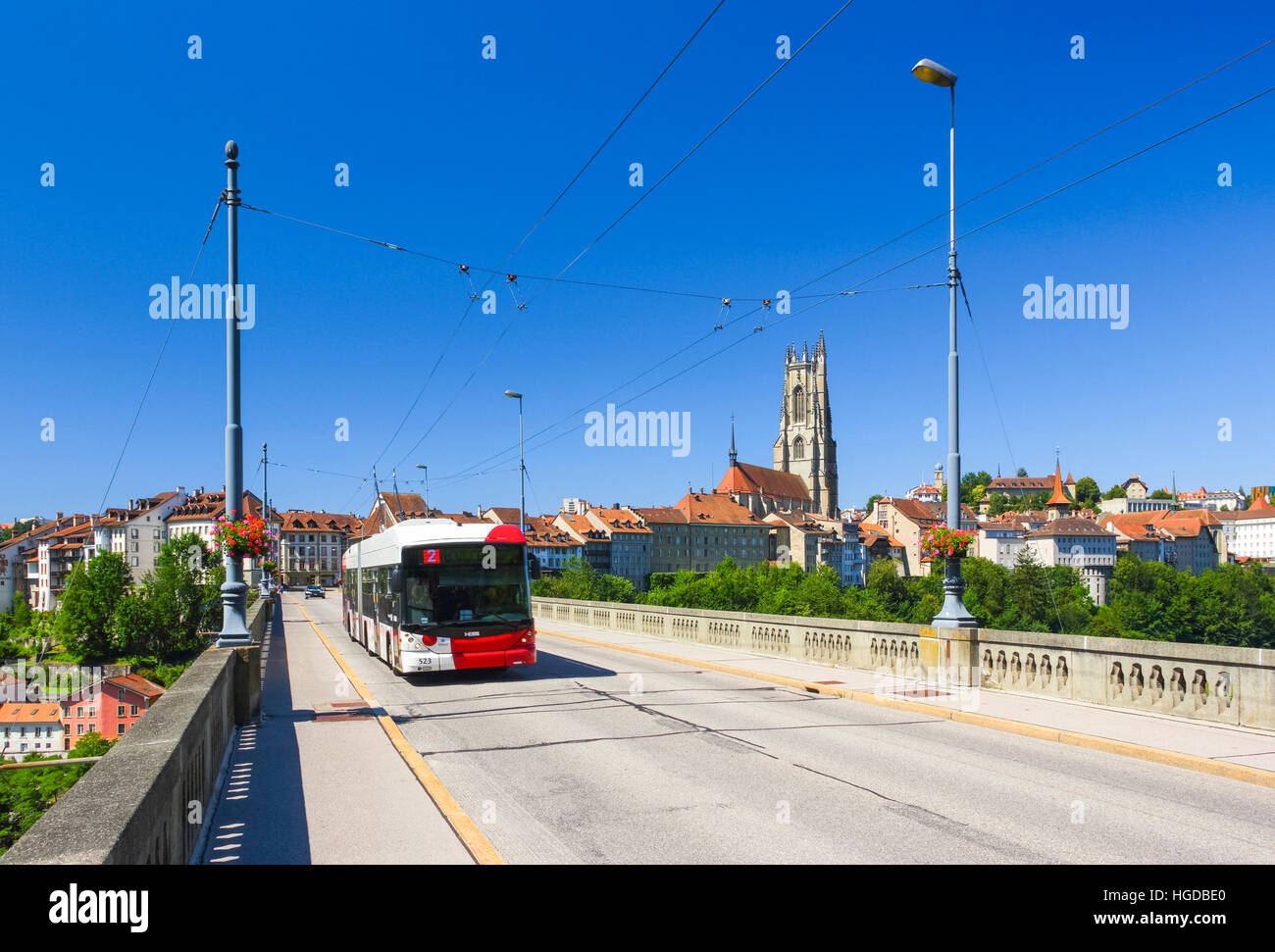 Kathedrale St. Nikolaus in FribourgSwitzerland Stockfoto