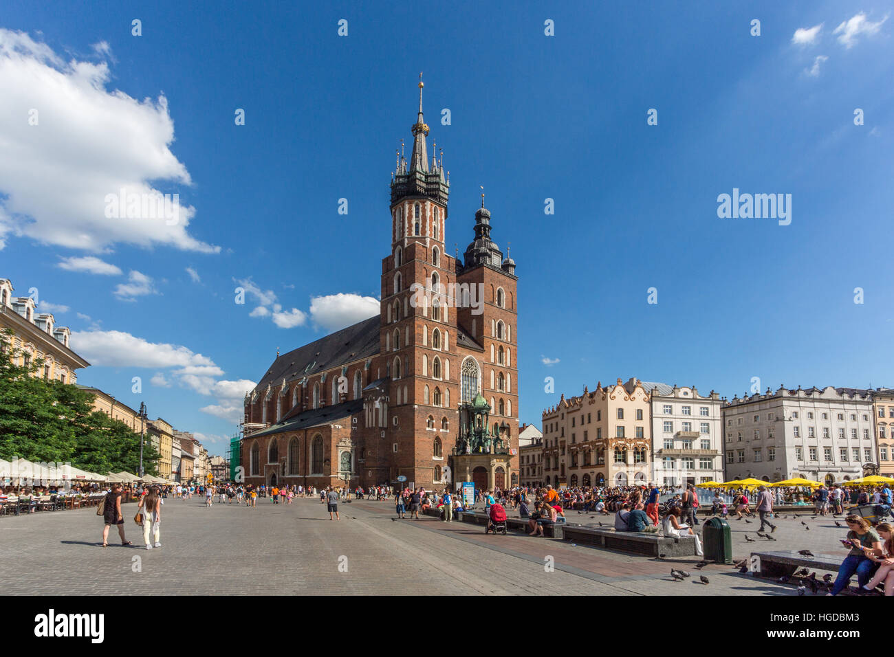 Marktplatz in Krakau Stockfoto