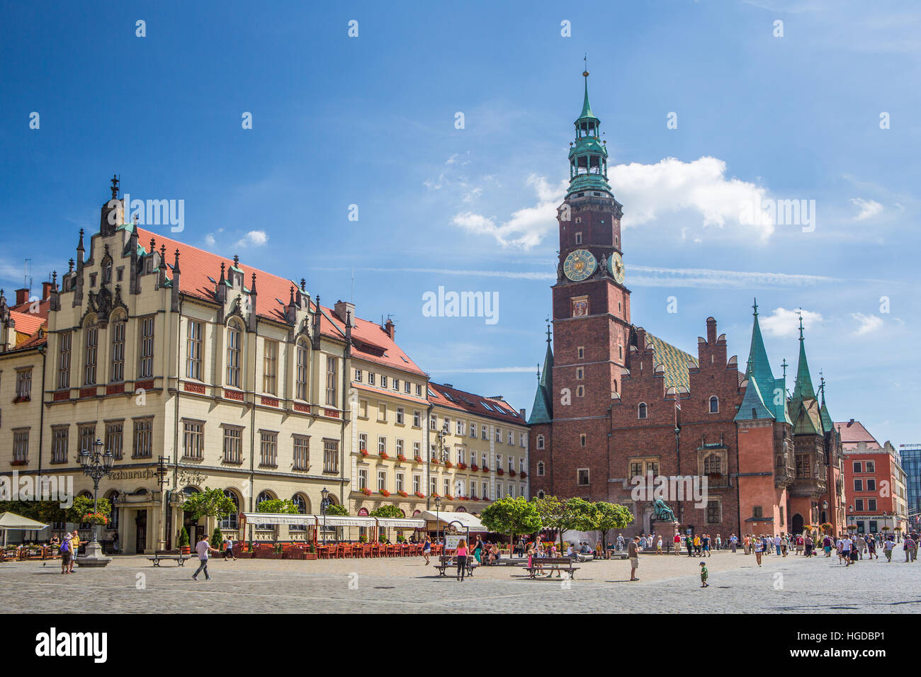 Marktplatz in Breslau Stadt Stockfoto