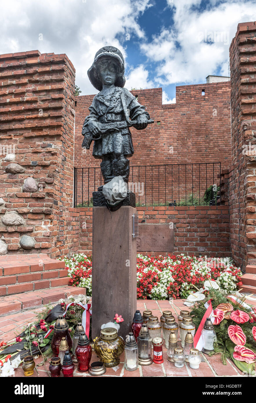 Kleinen Aufständischen Denkmal in Warschau Stadt Stockfoto