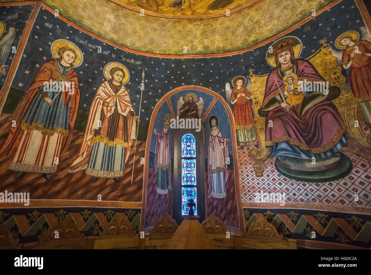 Rumänien, Prahova, Sinaia City, Sinaia Kloster, Interieur, Detail, Stockfoto