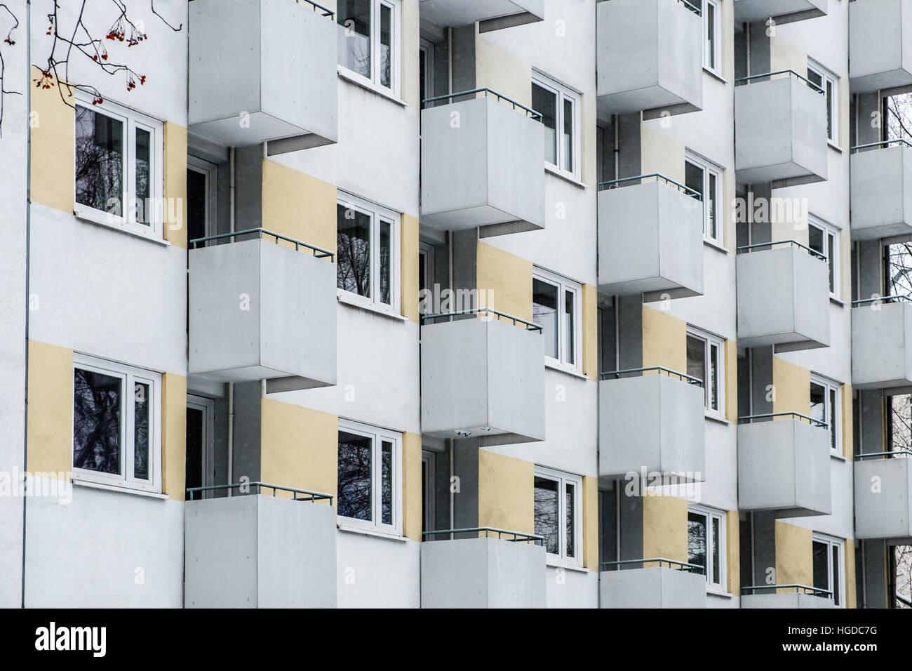 Gebäude-Fassade, Wohnung Gebäudehülle Stockfoto