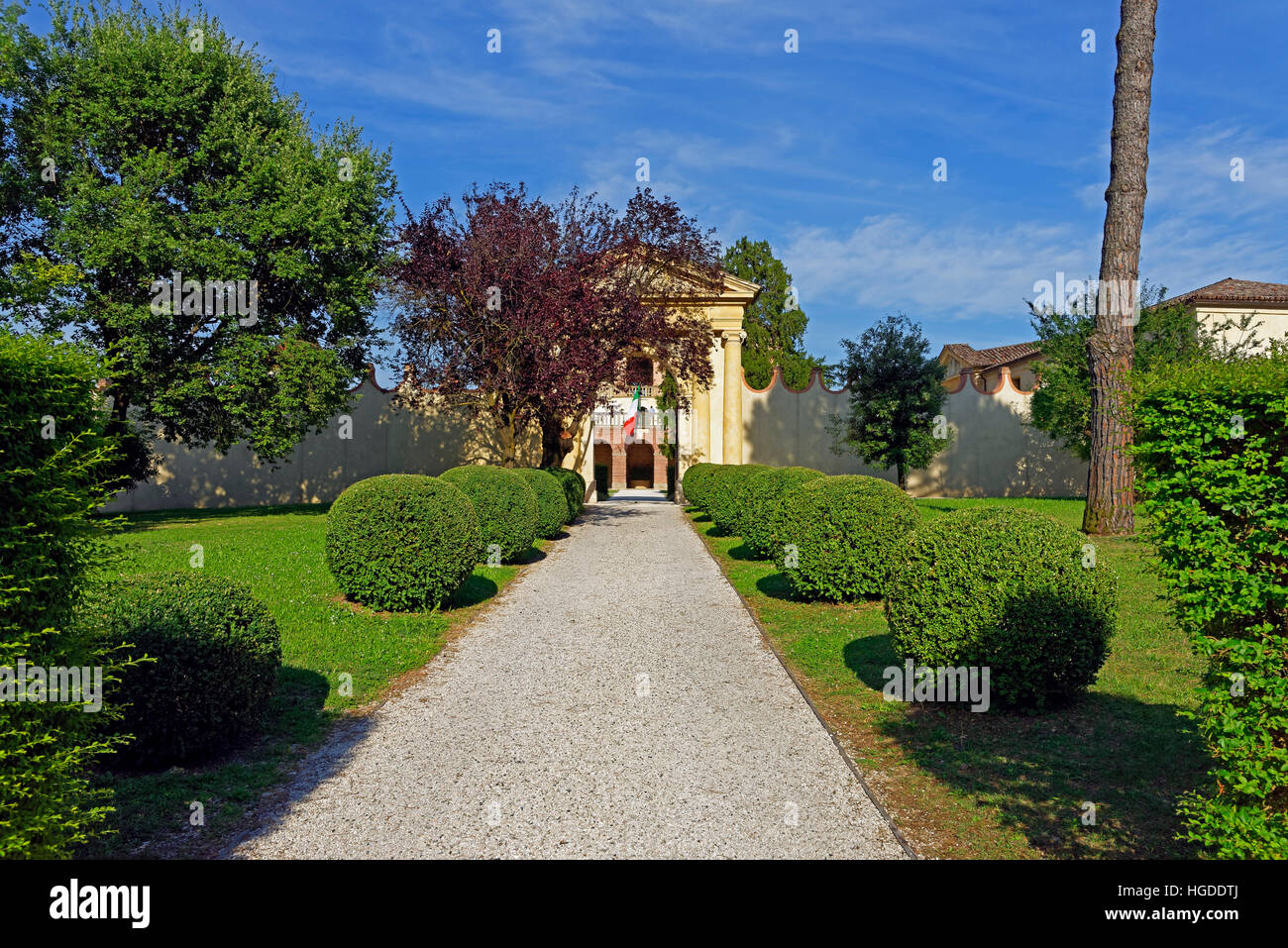Torreglia, Colli Euganei, Euganeischen Hügel, Villa dei Vescovi, Eingang Stockfoto