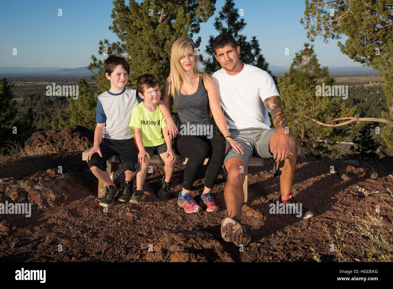 Oregon, Deschutes County, Biegung, Familienporträt Stockfoto