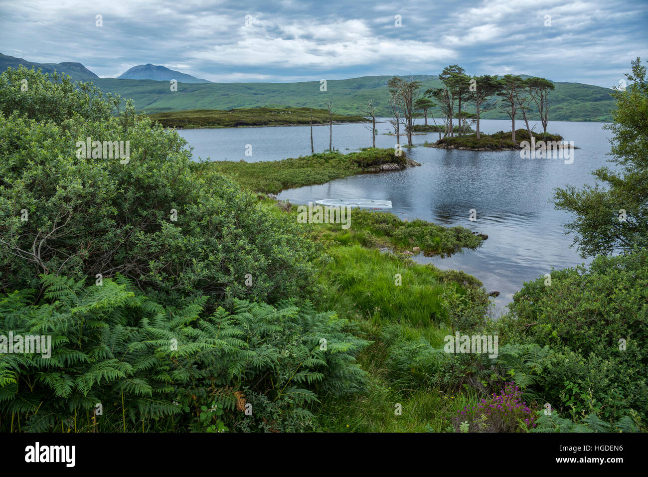 Europa, Großbritannien, Vereinigtes Königreich, Schottland, Lochinver, Loch Assynt Stockfoto