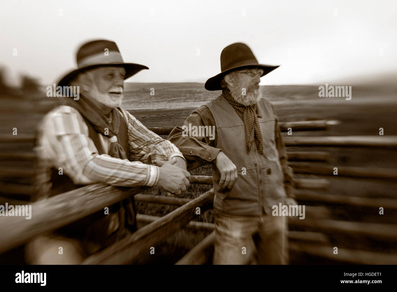 LB00139-01... WYOMING - Bobby Picklesimer und Clint Black auf der Willow Creek Ranch. HERR # P10 - B19 Stockfoto