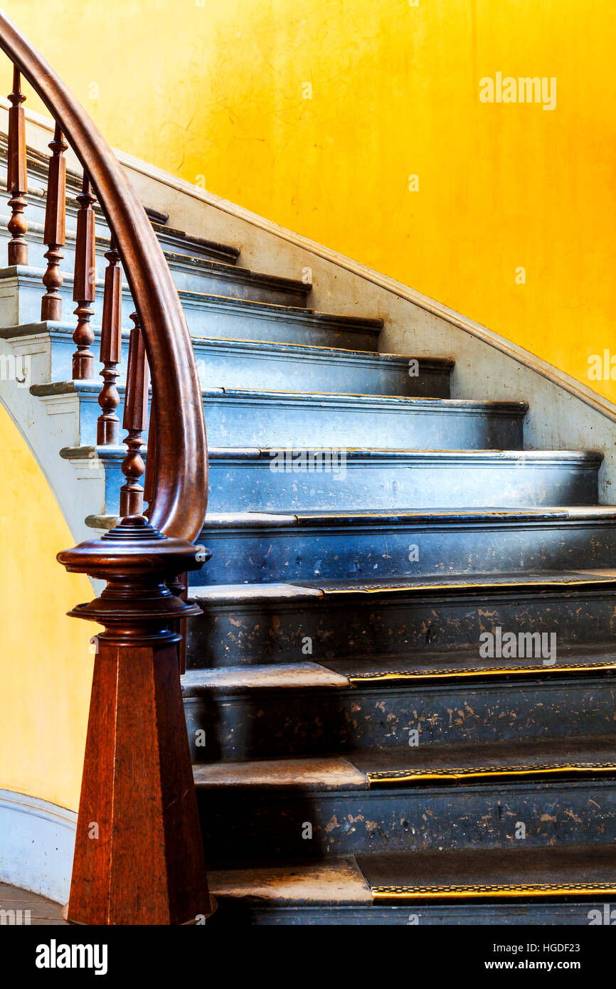 MT00028-00... MONTANA - Treppe im Hotel Mead im Bannack State Park.  Bannack ist eine erhaltene Goldgräberstadt aus den 1860er Jahren. Stockfoto