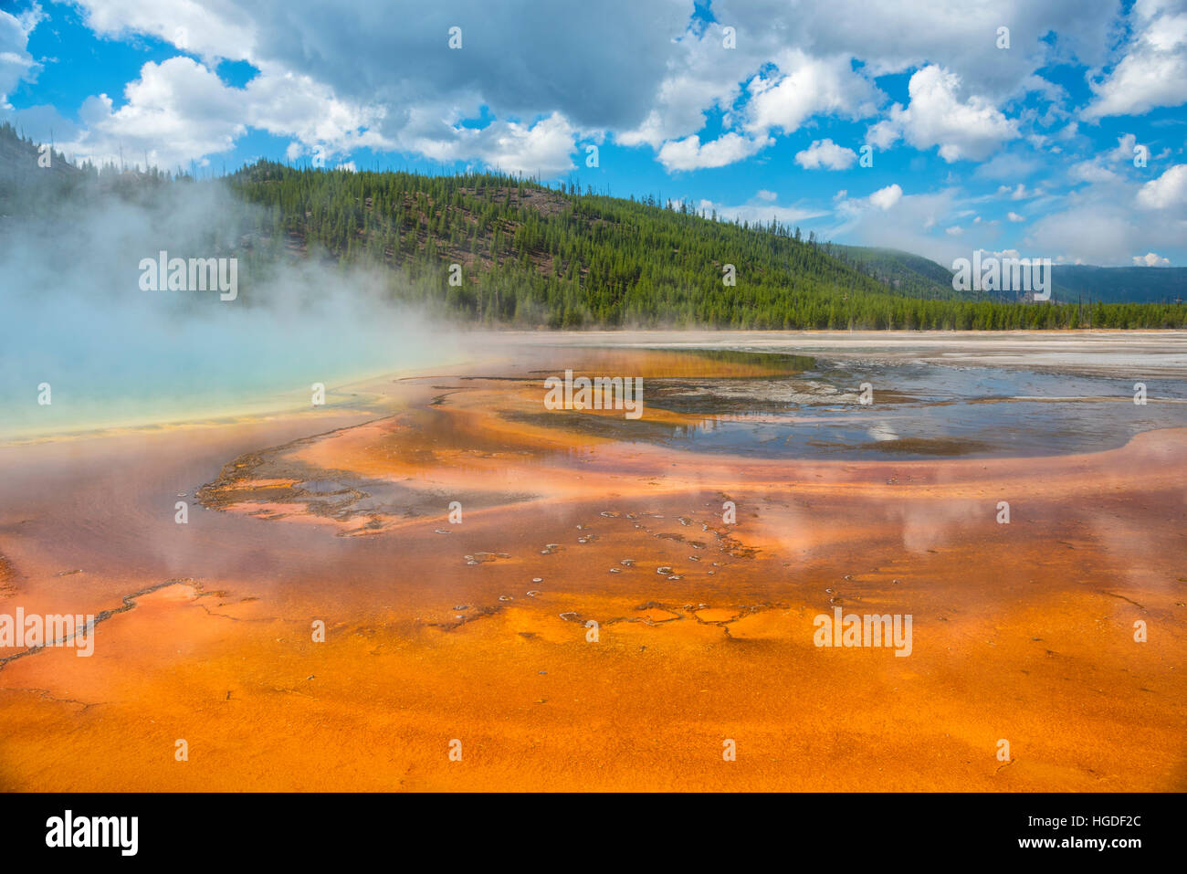 Wyoming, Yellowstone National Park, UNESCO, Welterbe, Grand Prismatic Spring, Stockfoto