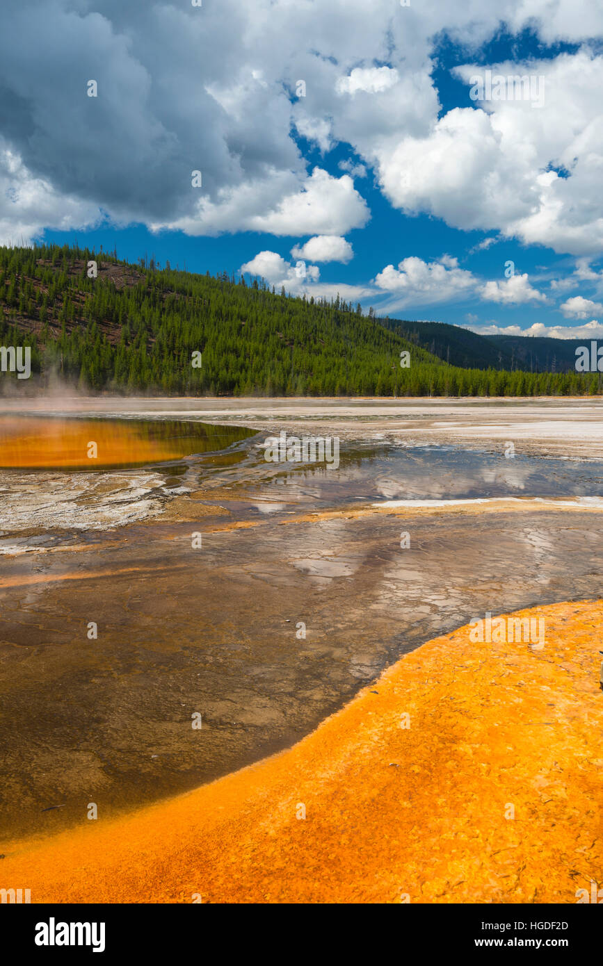 Wyoming, Yellowstone National Park, UNESCO, Welterbe, Grand Prismatic Spring, Stockfoto