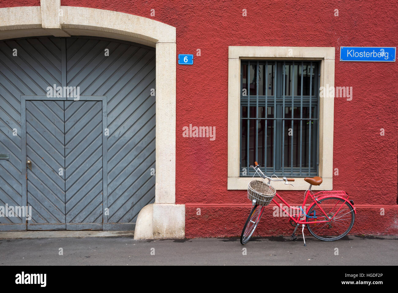 Basel, Fahrrad in Altstadt Stockfoto