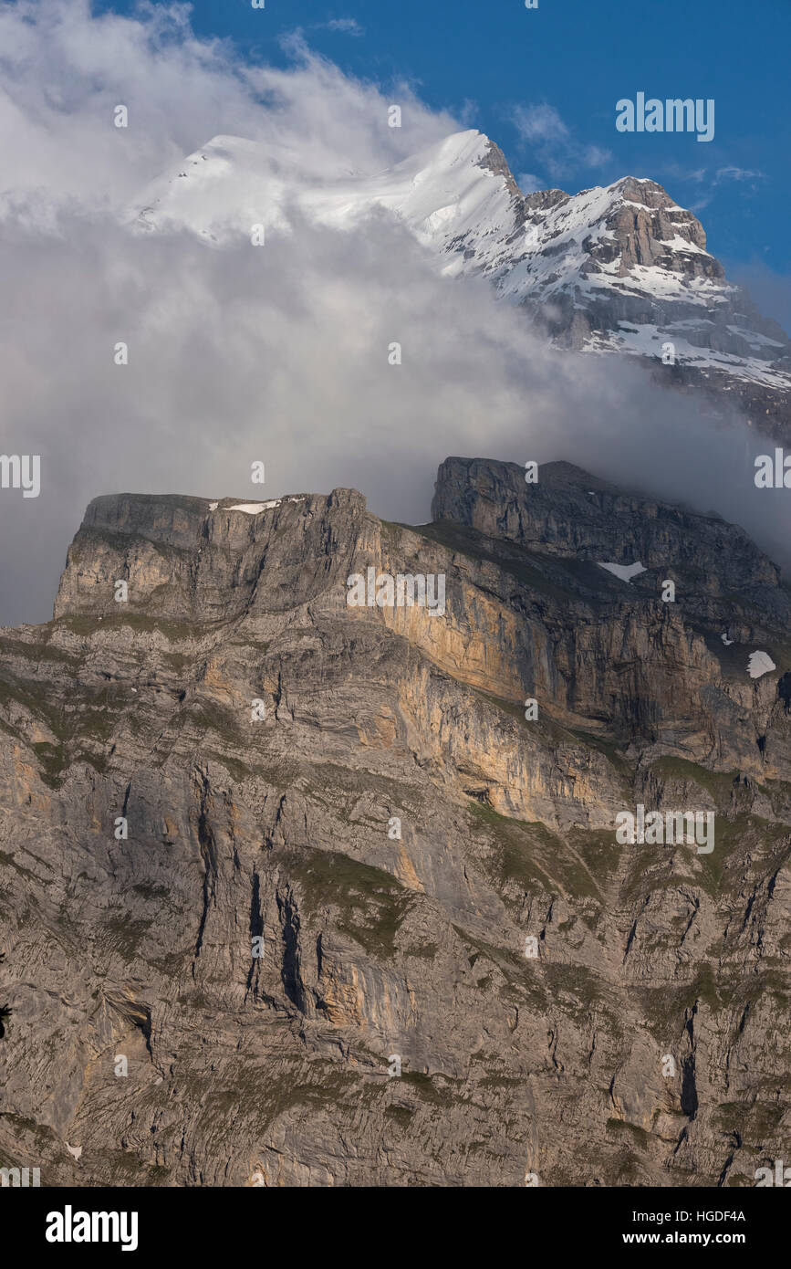 Bern, Berner Oberland, Berg Jungfrau gesehen von Muerren Stockfoto