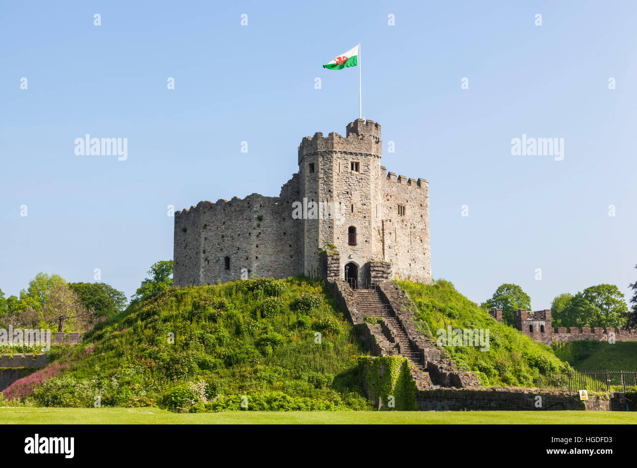Wales, Cardiff, Cardiff Castle, das Norman Keep Stockfoto