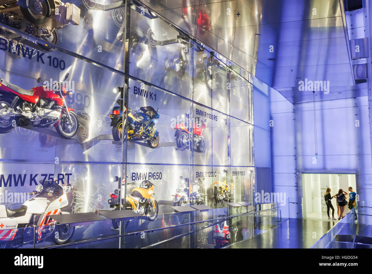 Deutschland, Bayern, München, BMW Museum, Anzeige von Vintage BMW Motorräder Stockfoto