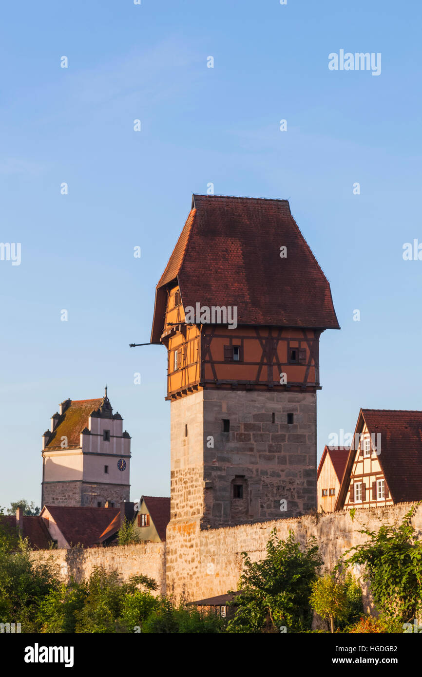 Deutschland, Bayern, romantische Straße, Dinkelsbuhl, Stadt Skyline Stockfoto