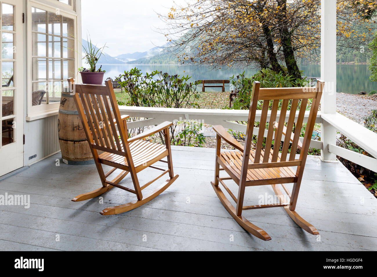 WA11999-00... WASHINGTON - Lake Crescent Lodge entlang der Ufer von Lake Crescent auf der Olympic Peninsula. Stockfoto