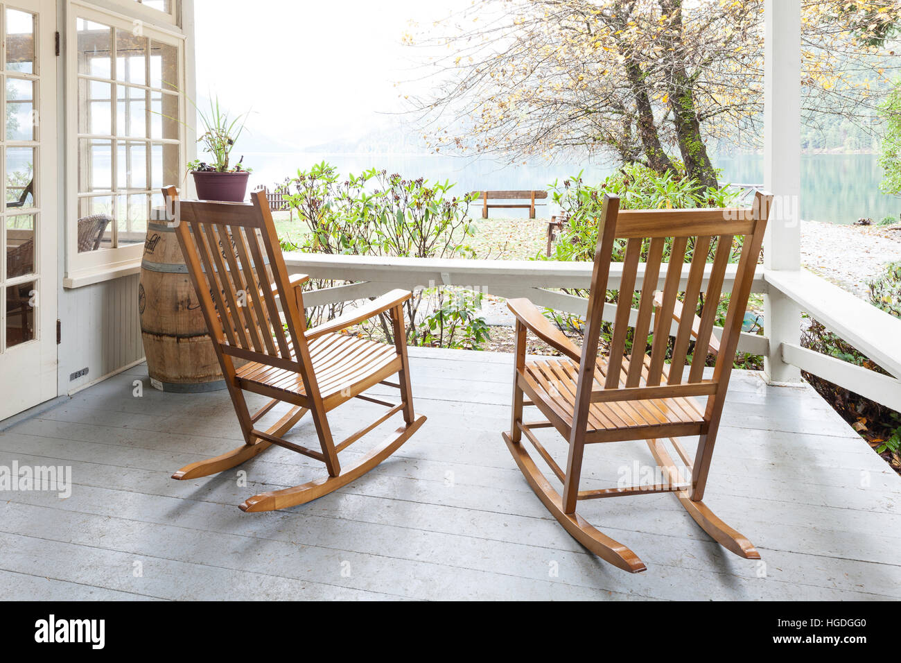 WA14000-00... WASHINGTON - Lake Crescent Lodge entlang der Ufer von Lake Crescent auf der Olympic Peninsula. Stockfoto