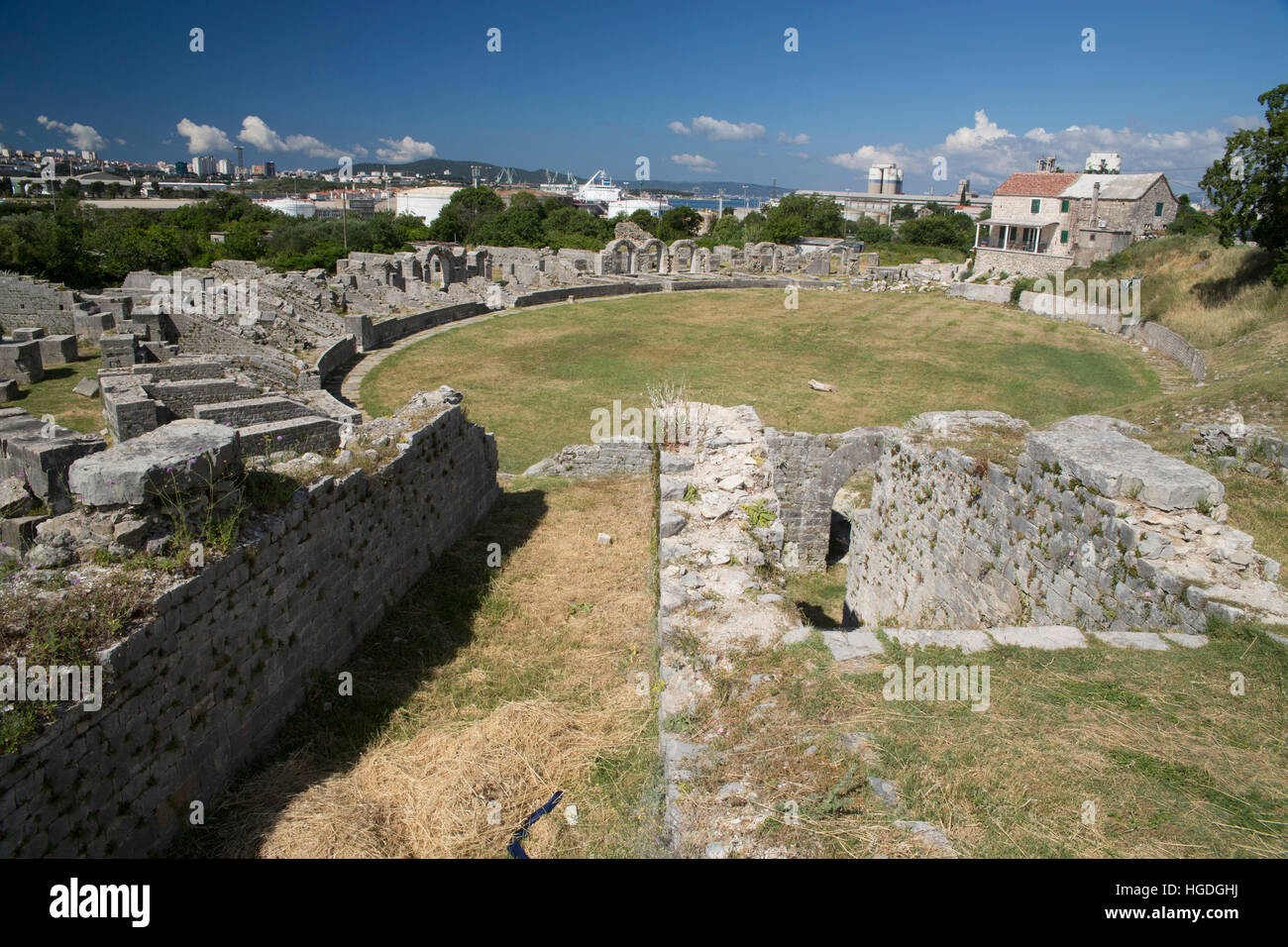 Alte römische Siedlung Salona in der Nähe von Split, Stockfoto