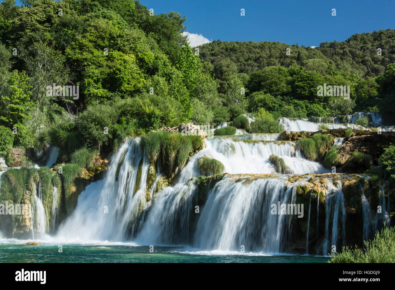 Wasserfall in th Nationalpark Krka Stockfoto
