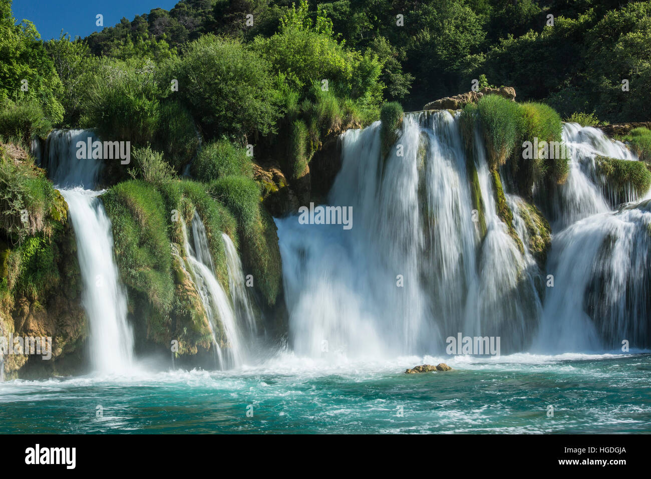 Wasserfall in th Nationalpark Krka Stockfoto