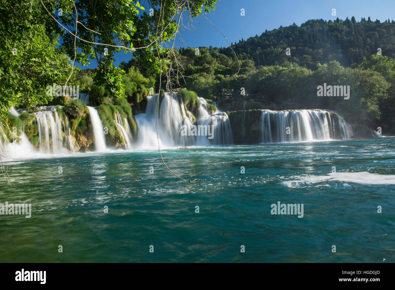 Wasserfall in th Nationalpark Krka Stockfoto