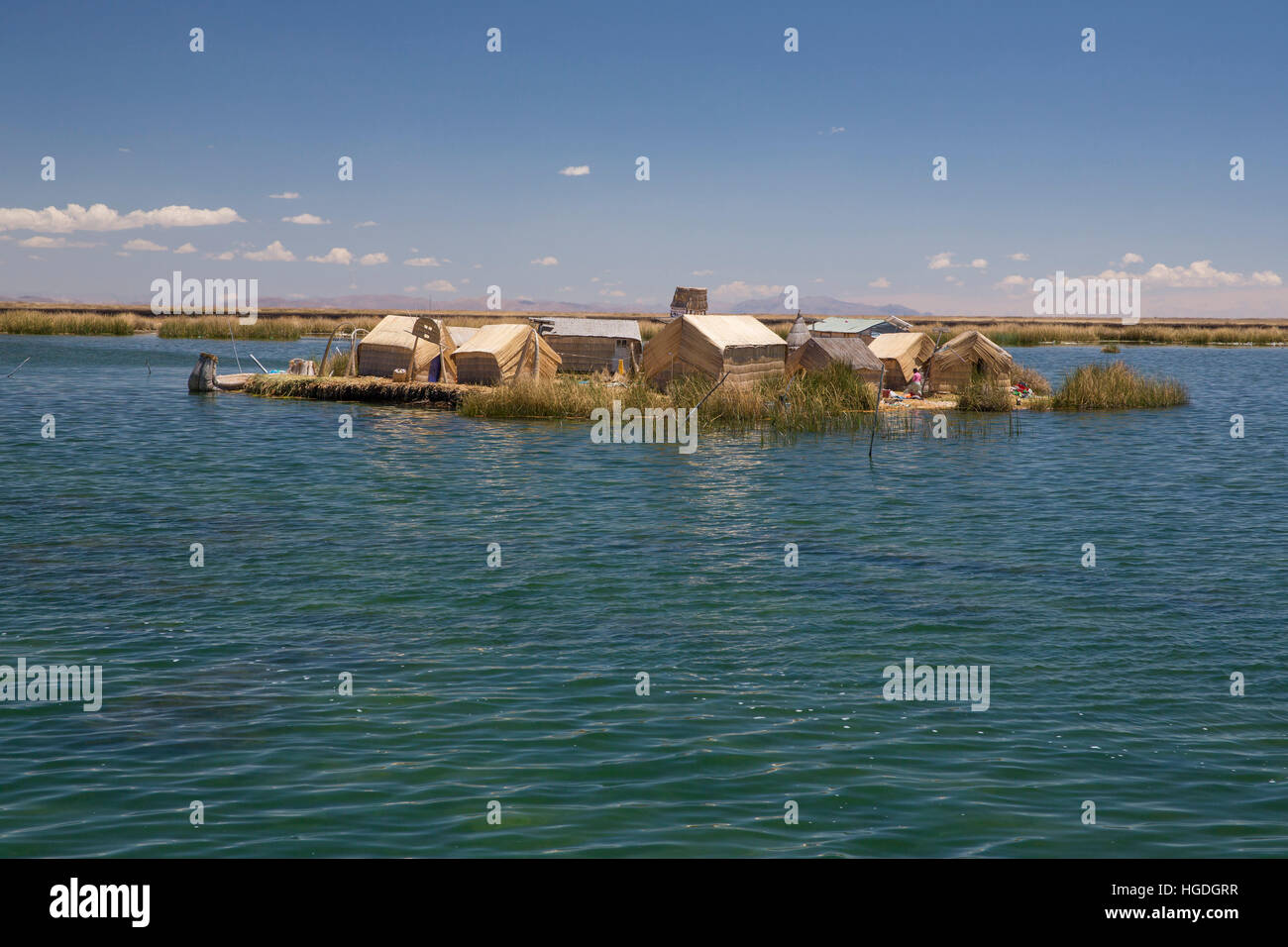 Uros Reed Insel Titicaca-See, Stockfoto