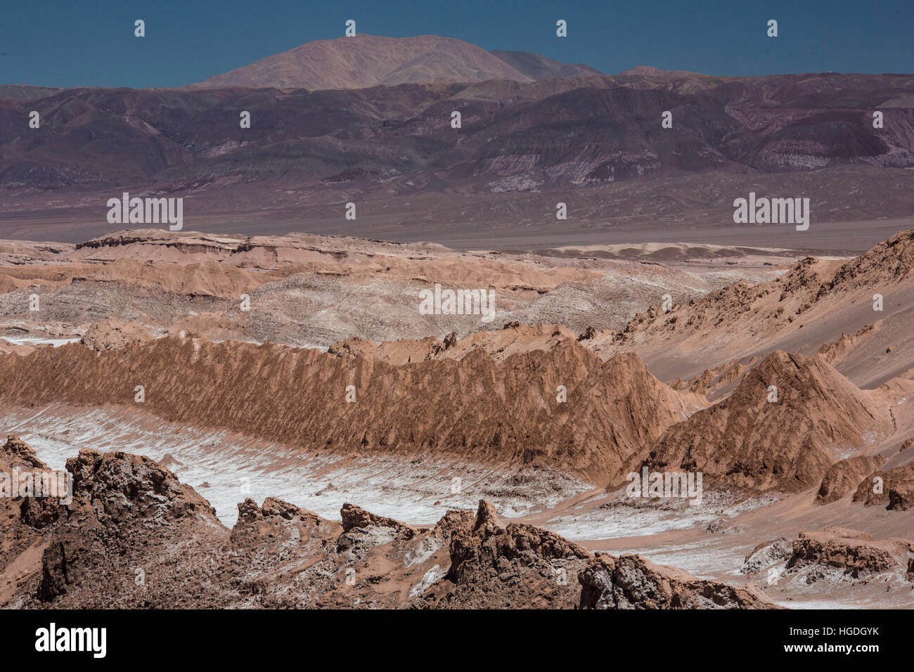 Valle De La Luna in der Atacama-Wüste Stockfoto