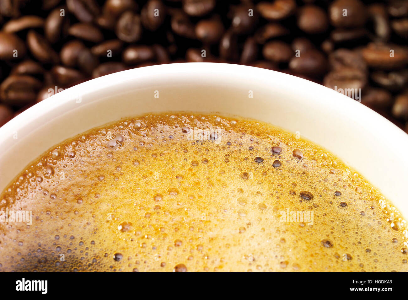 Nahaufnahme von einer Tasse Kaffee Stockfoto