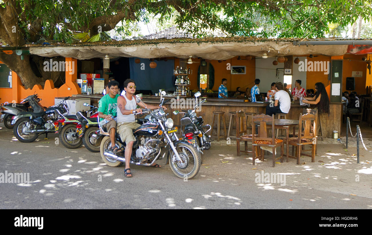 Die bekannte Mango Tree Bar Vagator Goa India Stockfoto