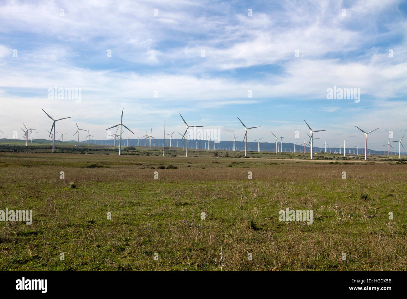 Windparks Stromerzeugung Energie Turbinen Andalusien Spanien Stockfoto