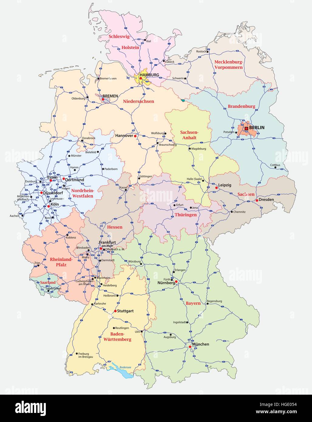 Autobahn Karte Deutschland Stock Vektor