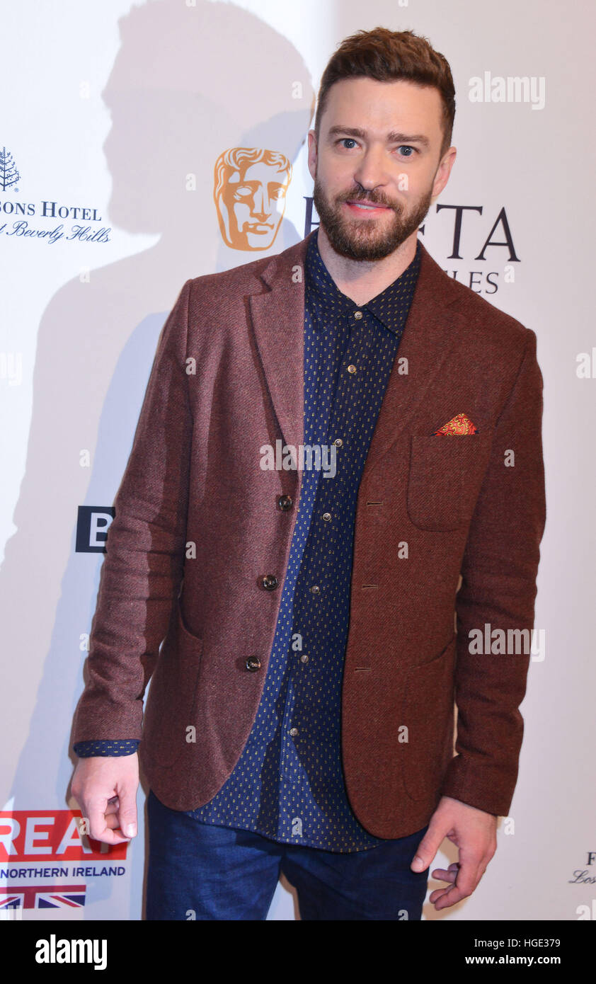 Los Angeles, USA. 7. Januar 2017. Justin Timberlake 110 Ankunft bei der BAFTA LA Tea Party im Four Season Hotel in Los Angeles. 7. Januar 2017 © Gamma-USA/Alamy Live-Nachrichten Stockfoto