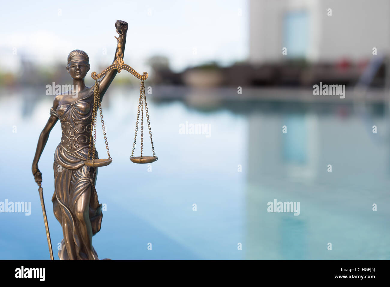 Waage der Gerechtigkeit, juristische Gesetz Konzept Bild Stockfoto