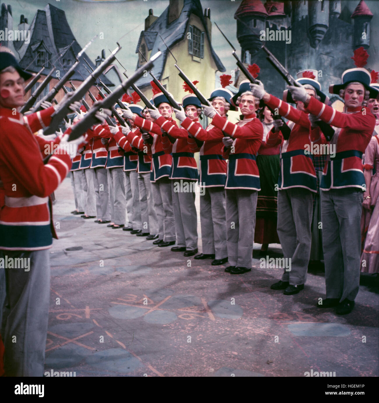 Die Spielzeugsoldaten in Babes in Toyland. Diese frühen TV-Programm wurde unter der Serie mit dem Titel Max Liebman präsentiert im Jahr 1954 produziert. Stockfoto