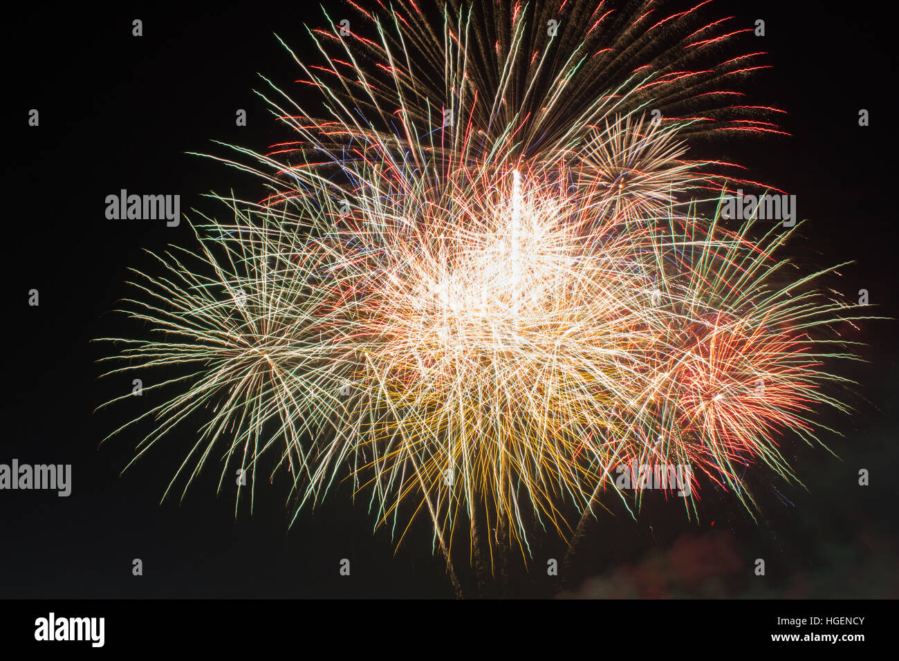 verschwommene Feuerwerk abstrakte Weihnachten Hintergrund Stockfoto