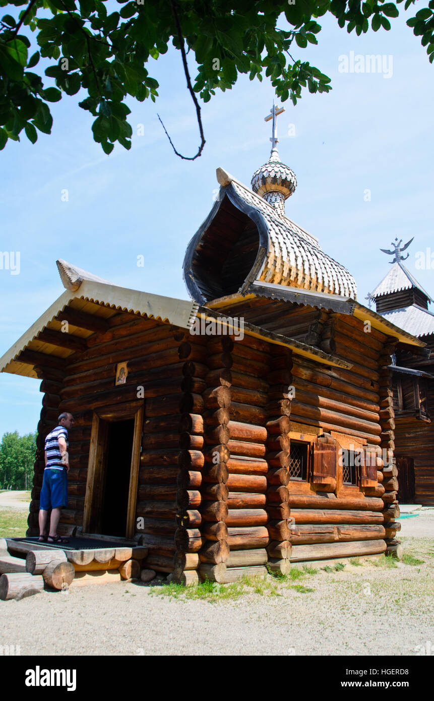 Taltsy Museum f hölzernen architektonischen und Ethonography in der Nähe von Irkutsk Stadt. Stockfoto