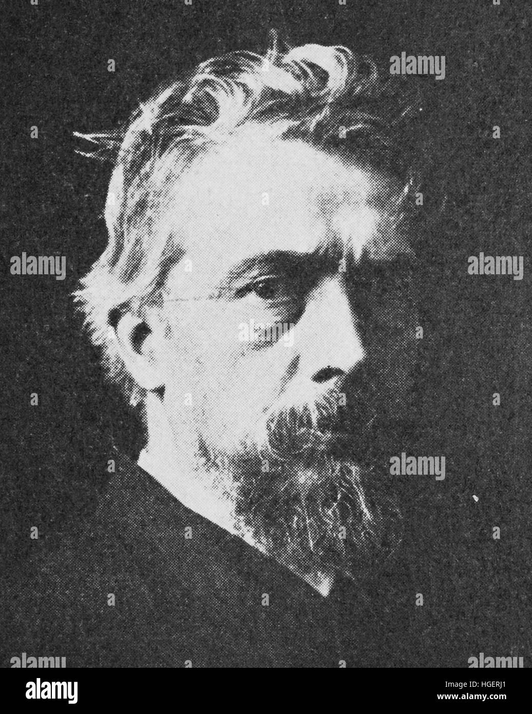 Arthur Heinrich Wilhelm Fitger war 4. Oktober 1840 - 28. Juni 1909, ein deutscher Maler, Kunstkritiker, Dramatiker und Dichter, Reproduktion eines Fotos aus dem Jahr 1895, digital verbessert Stockfoto