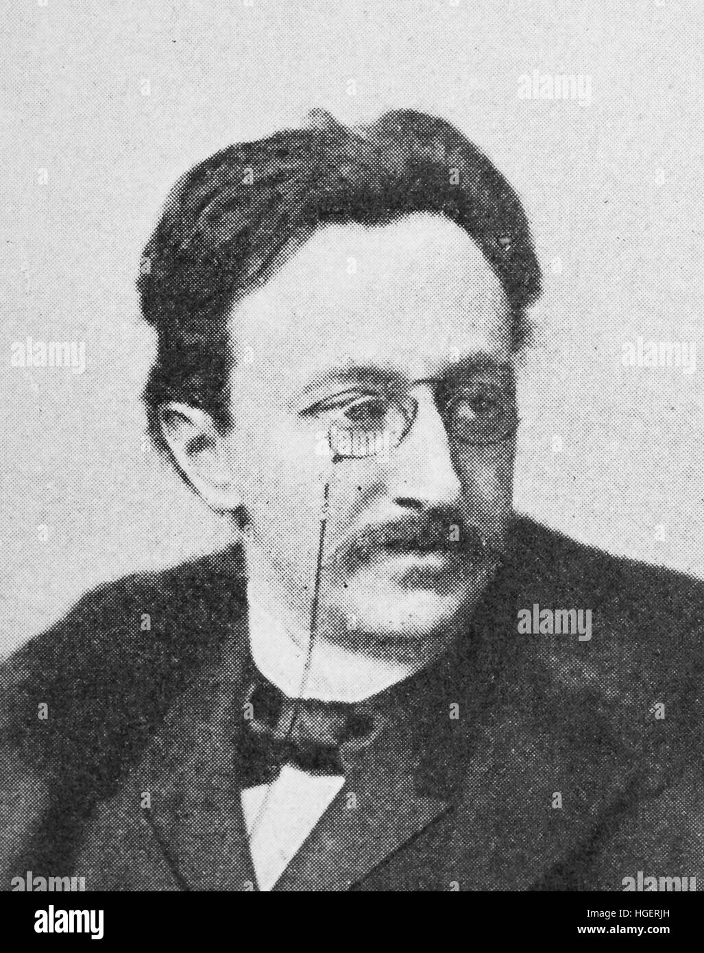 Max Halbe, war 4. November 1865 - 30. November 1944, deutscher Dramatiker und Hauptexponent des Naturalismus, Reproduktion eines Fotos aus dem Jahr 1895, digital verbessert Stockfoto